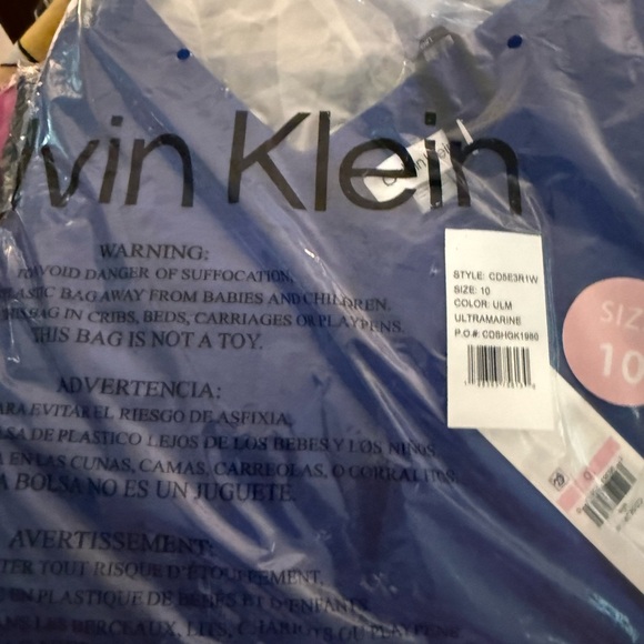 Calvin Klein V-Neck Sleeveless A-Line Cobalt Blue Layered MIDI Dress NWT 10 - Picture 8 of 12